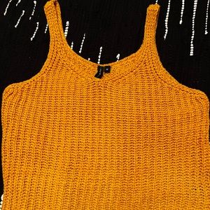 yellow knit crop top